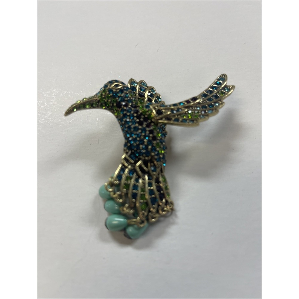 Heidi Daus "Sincere Joy" Crystal Hummingbird Dangle Pin/Enhancer Pendant NWOT